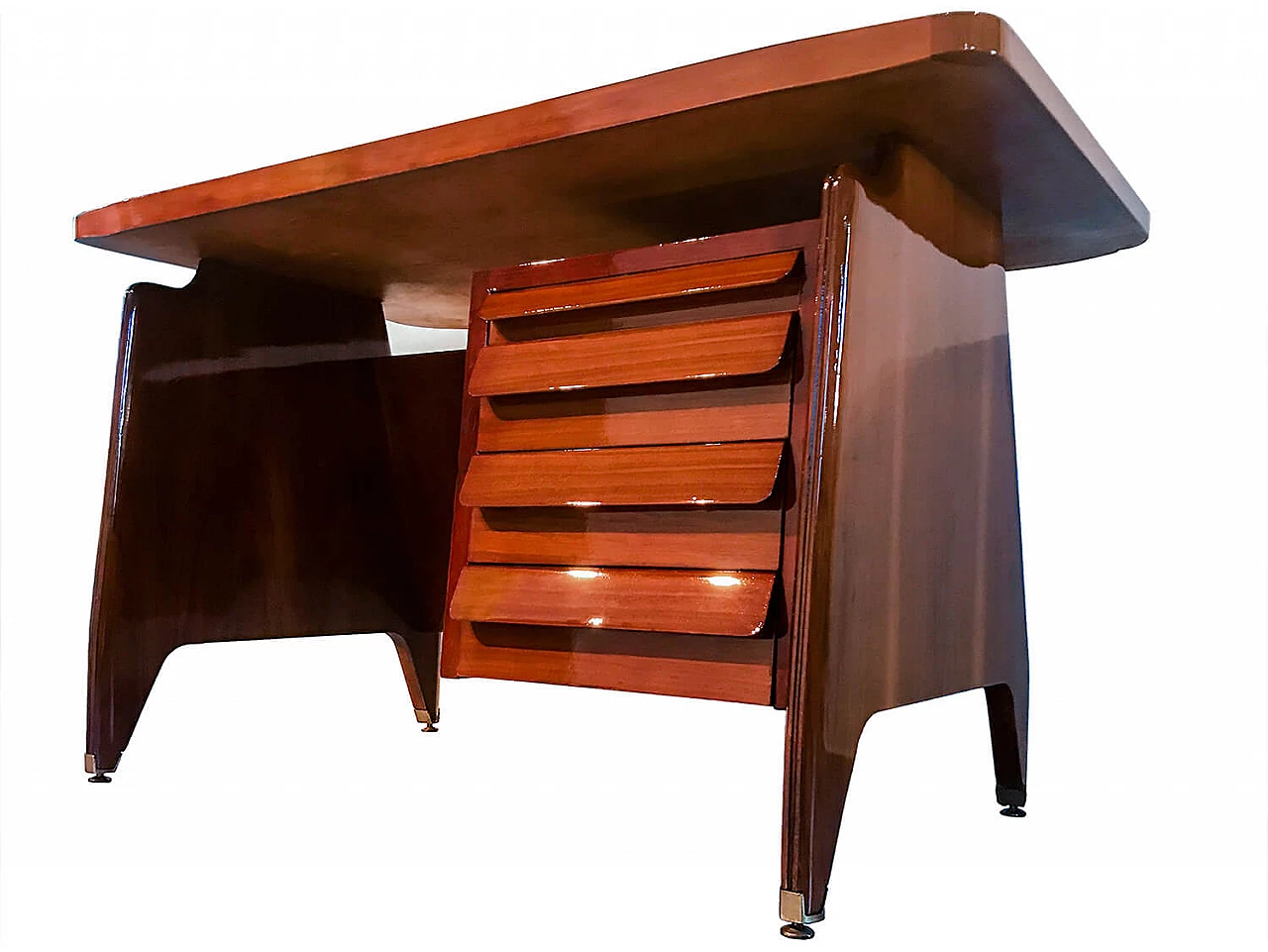 Italian Midcentury Small Walnut Writing Desk by Vittorio Dassi, 1950s 1072243