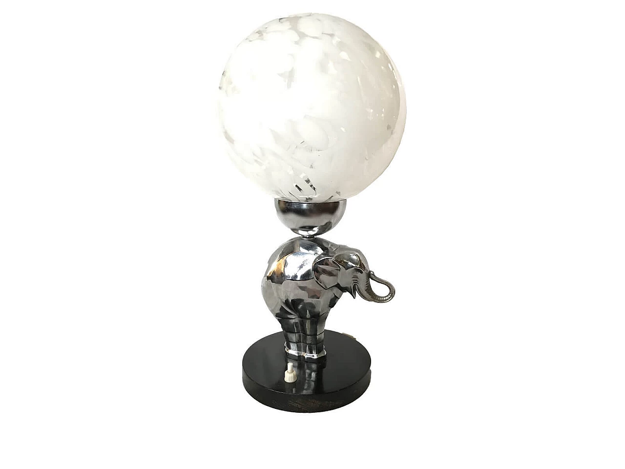 Ball lamp on elephant in Murano glass and metal 1