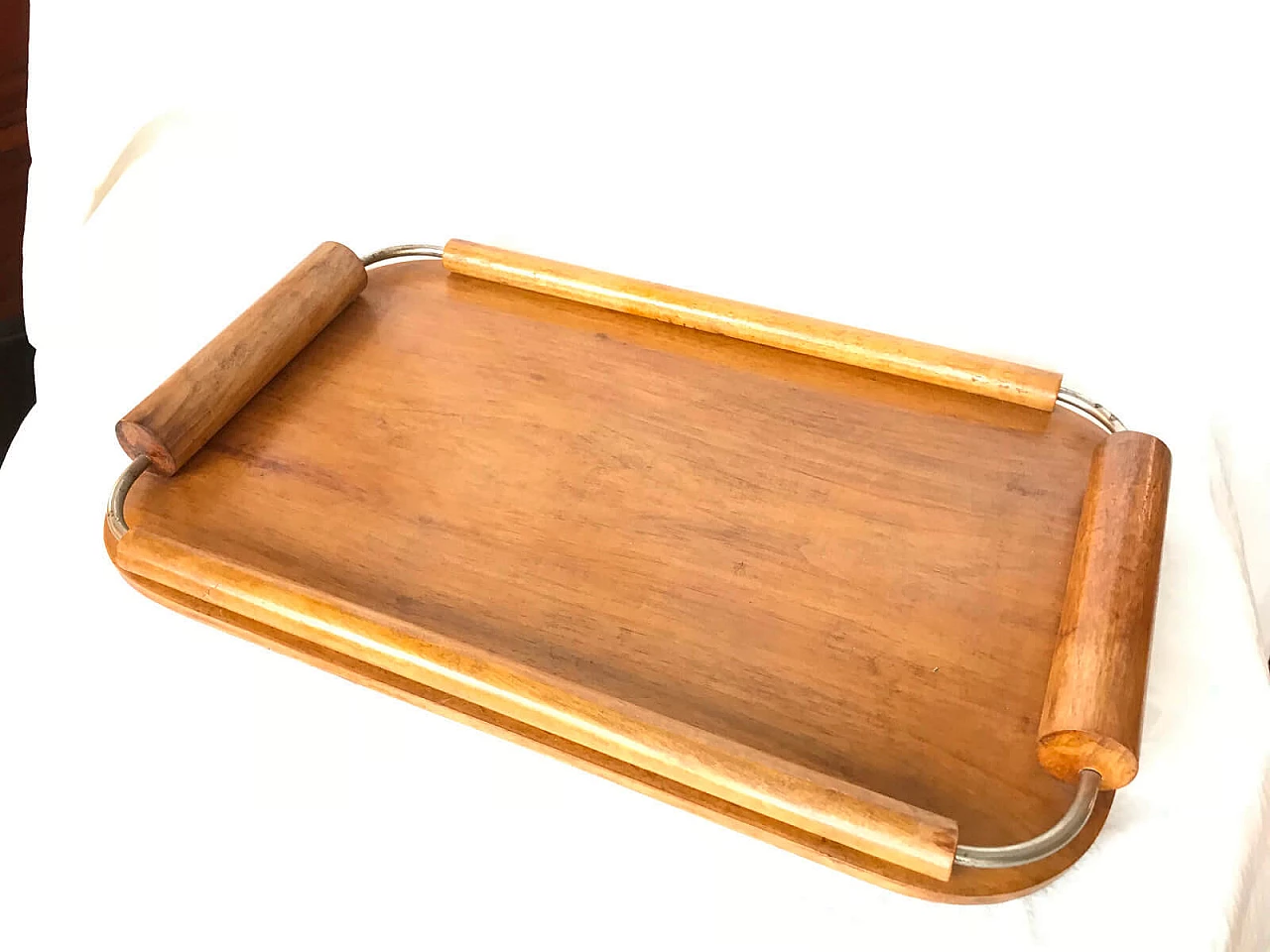 Chamfered wooden tray. Italian manufacture, '30s. 2