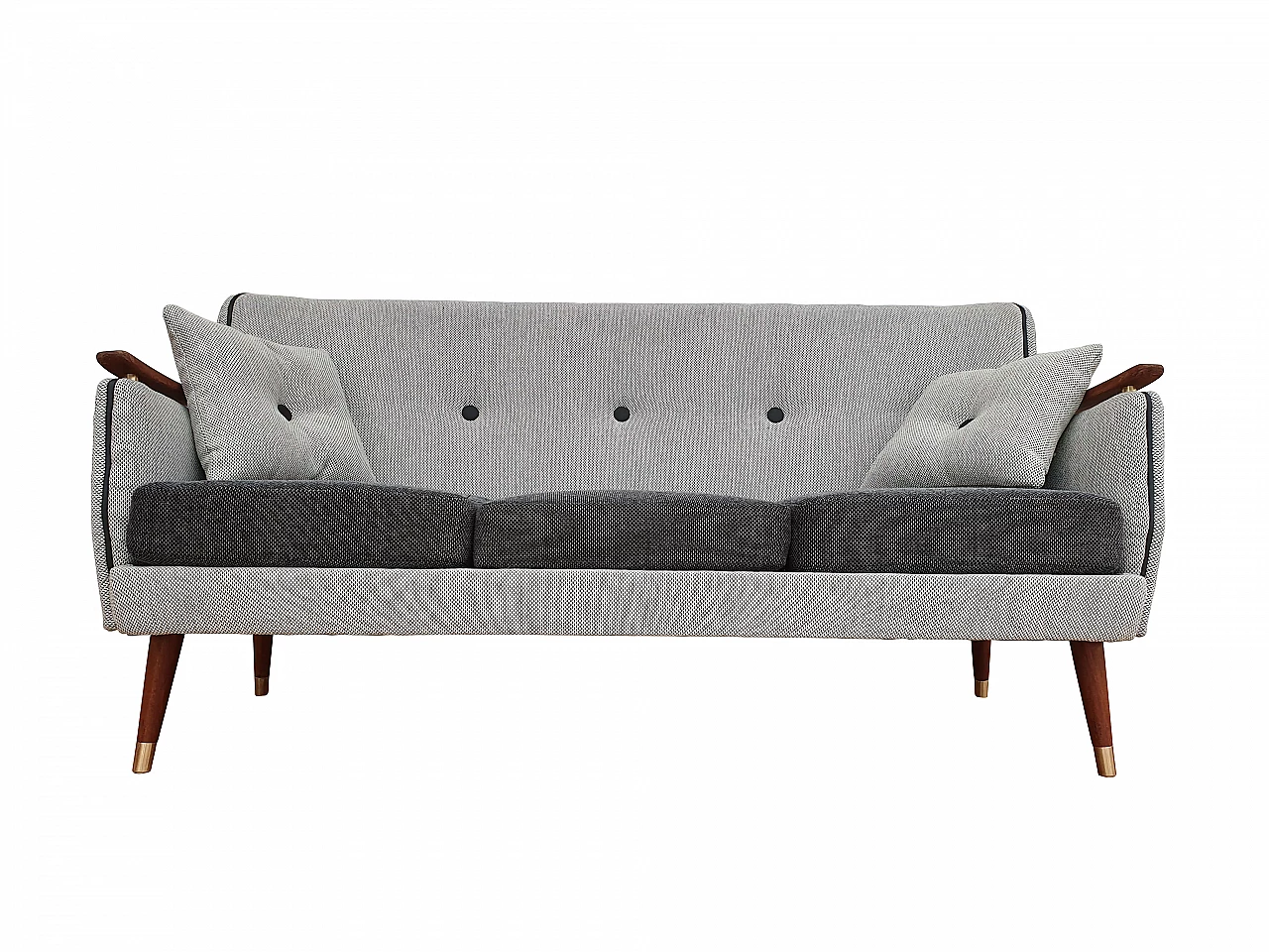 Scandinavian design, retro sofa, 70s, mahogany wood, completely renovated 1072400