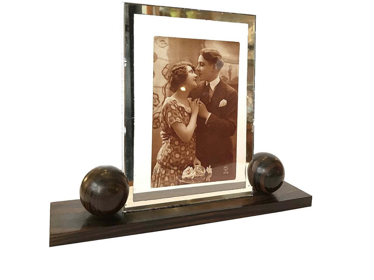 Deco French frame in rosewood and glass, '30s 1040794