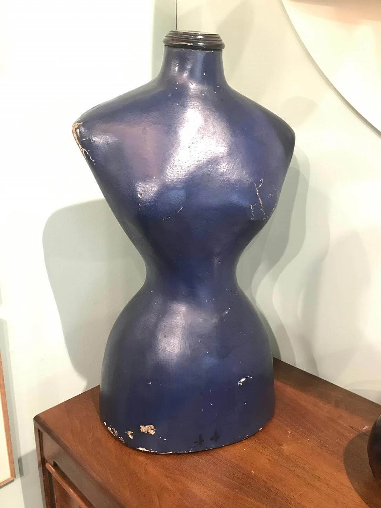 Manichino da sarta in legno e cartapesta blu 1072644