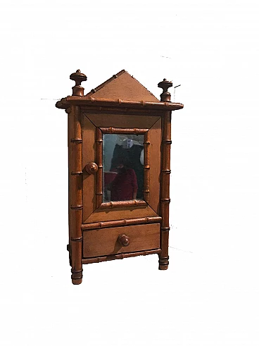 Small model of an English armoire in faux bamboo, anni 1920