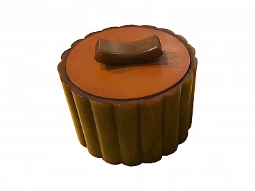 Scatolina in bachelite, toni arancio