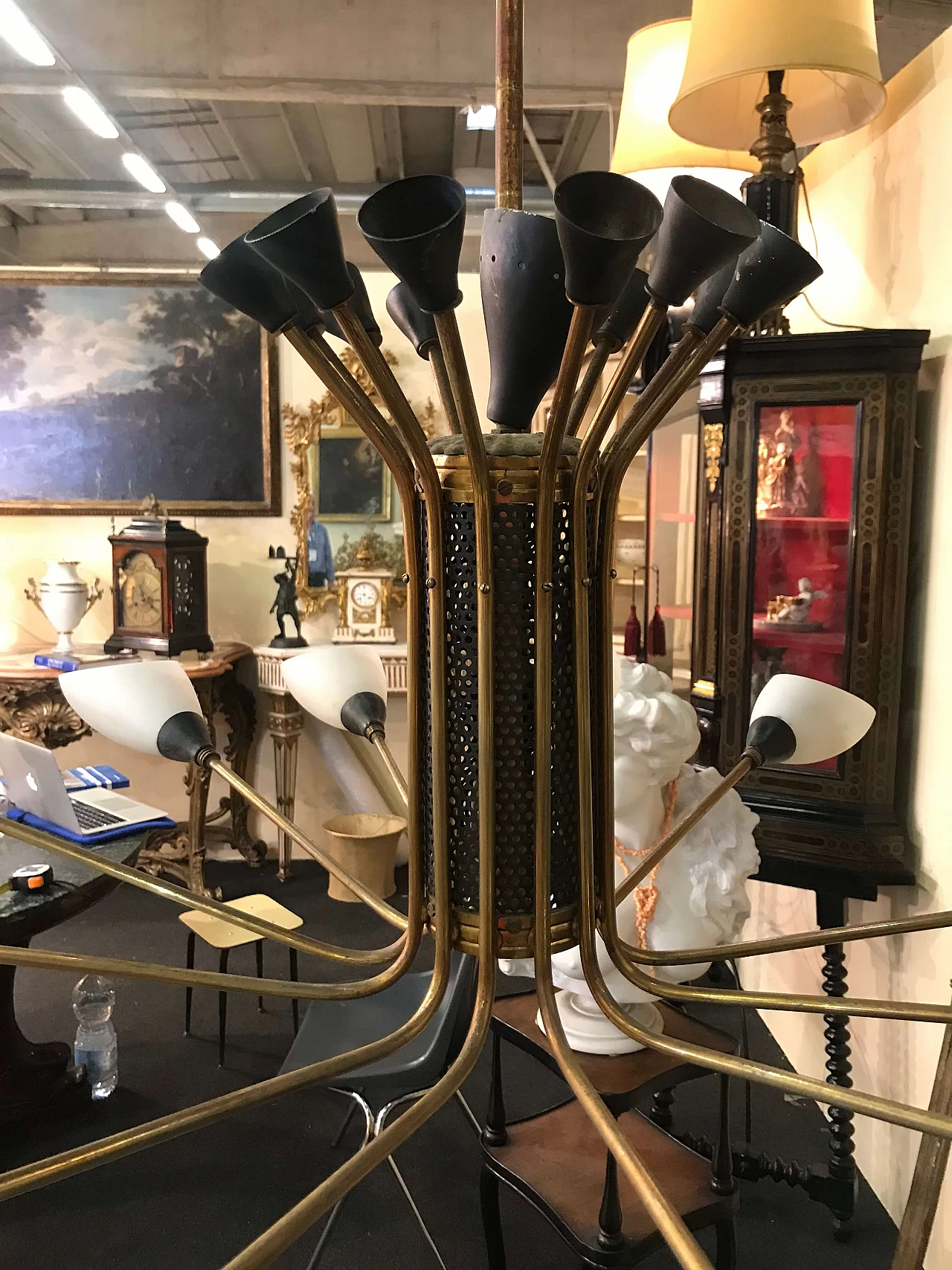 Stilnovo '50s chandelier with 12 lights 1072983