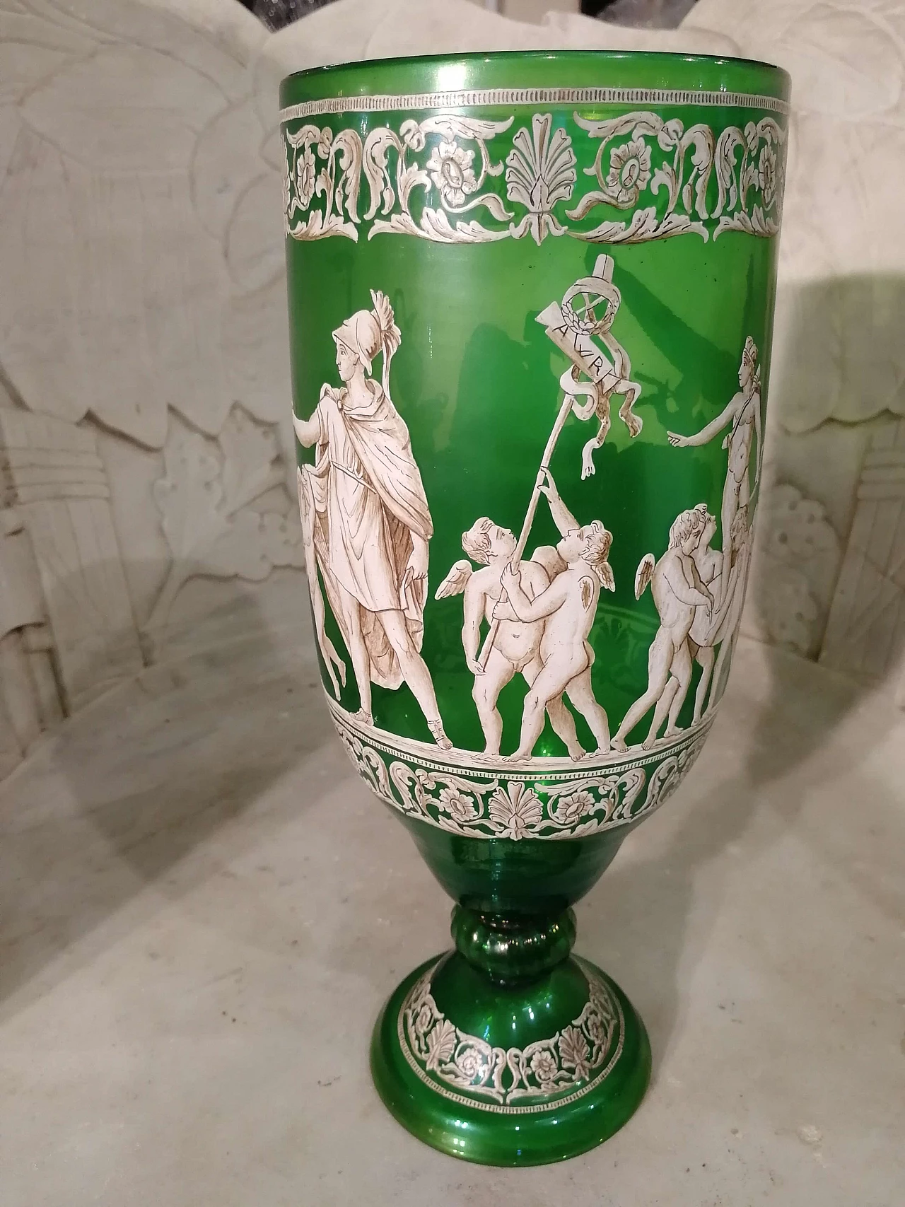 Vaso in vetro di Murano verde, '800 1072990