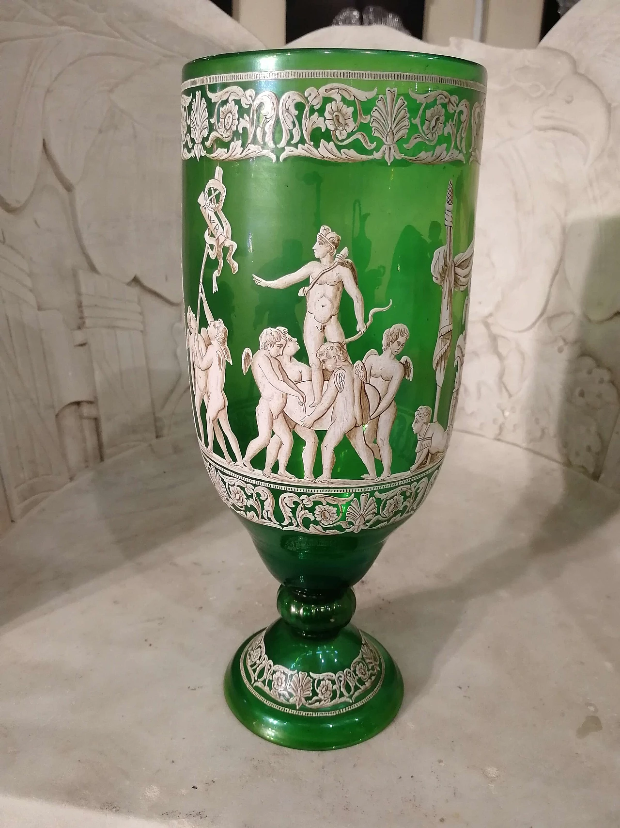Vaso in vetro di Murano verde, '800 1072991