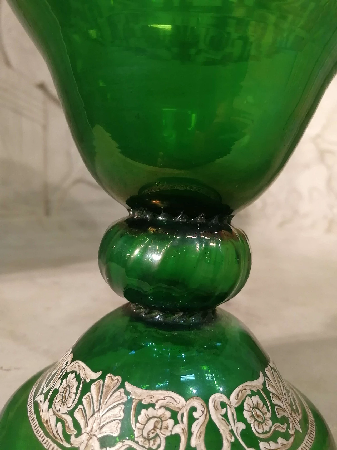 Vaso in vetro di Murano verde, '800 1072992