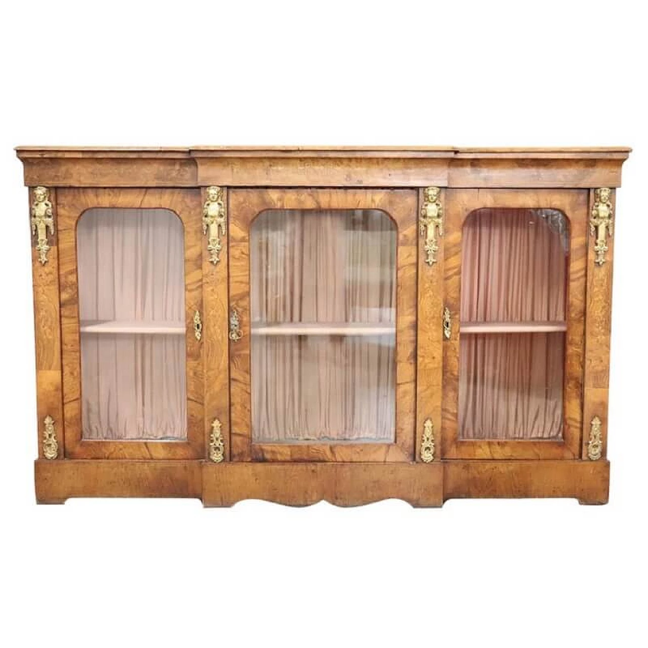 Vetrina servante antica in noce, radica e bronzi dorati, sec XIX 1073201