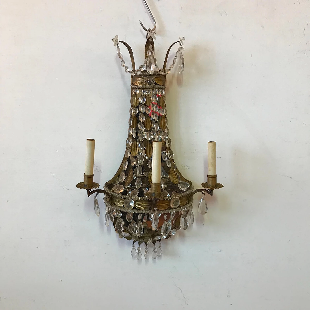 Metal and glass sconce, Italy 60s 7