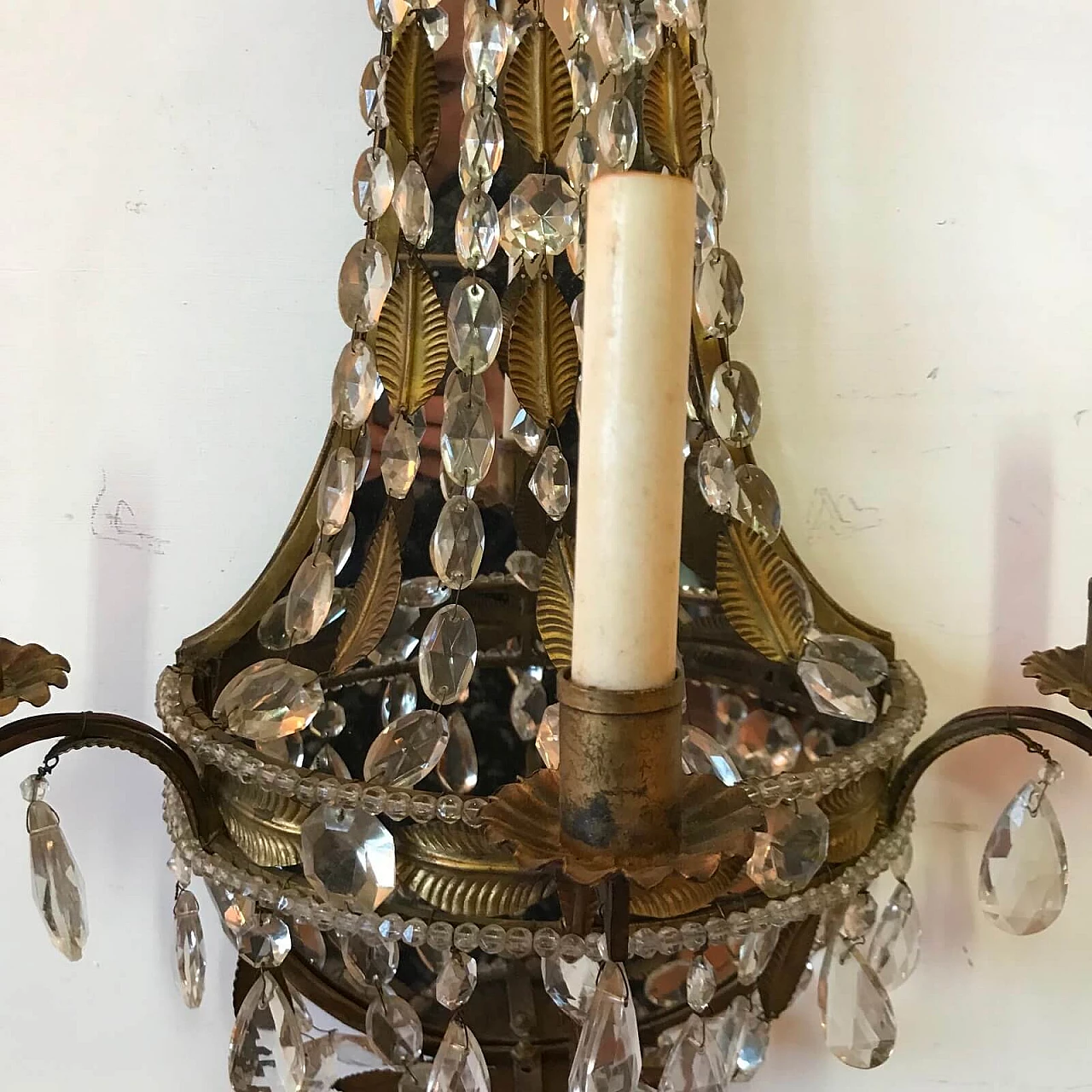 Metal and glass sconce, Italy 60s 3