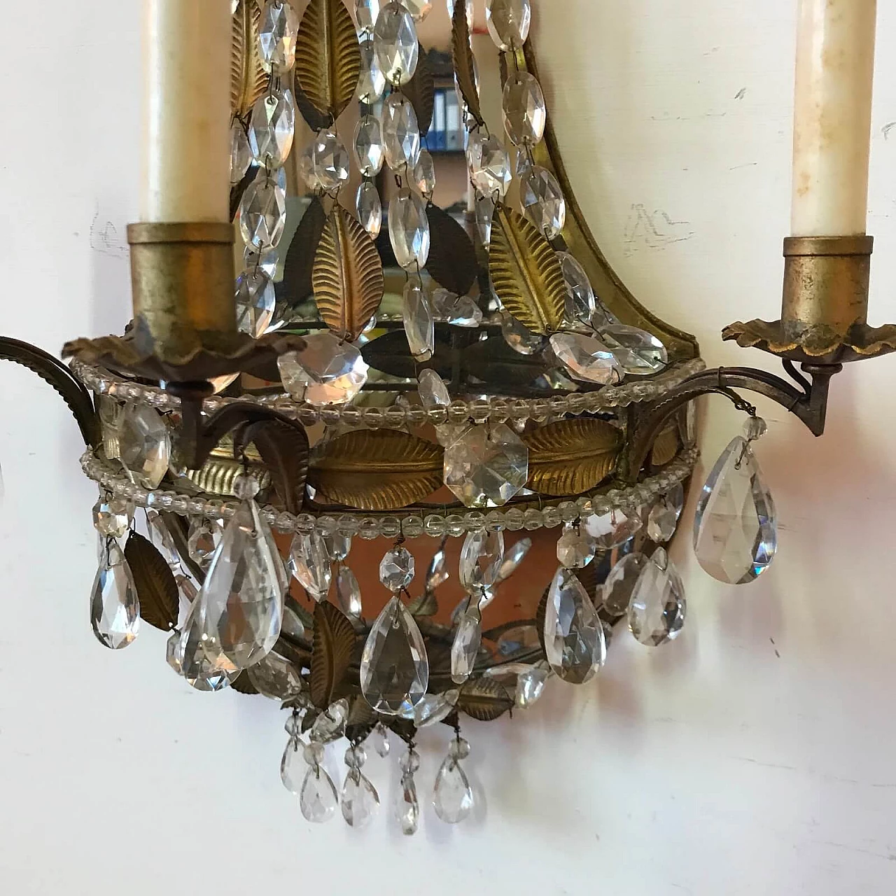 Metal and glass sconce, Italy 60s 4