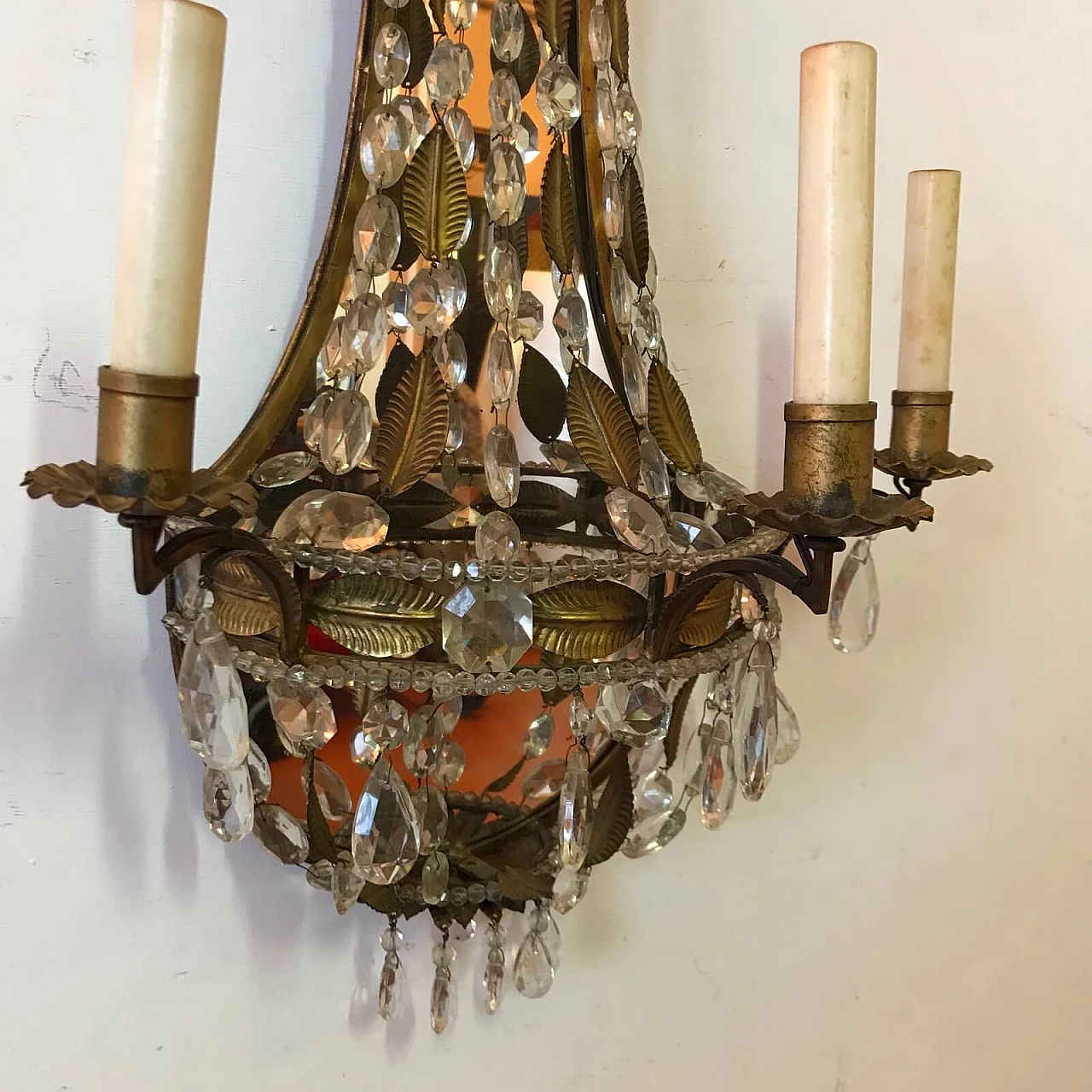 Metal and glass sconce, Italy 60s 6