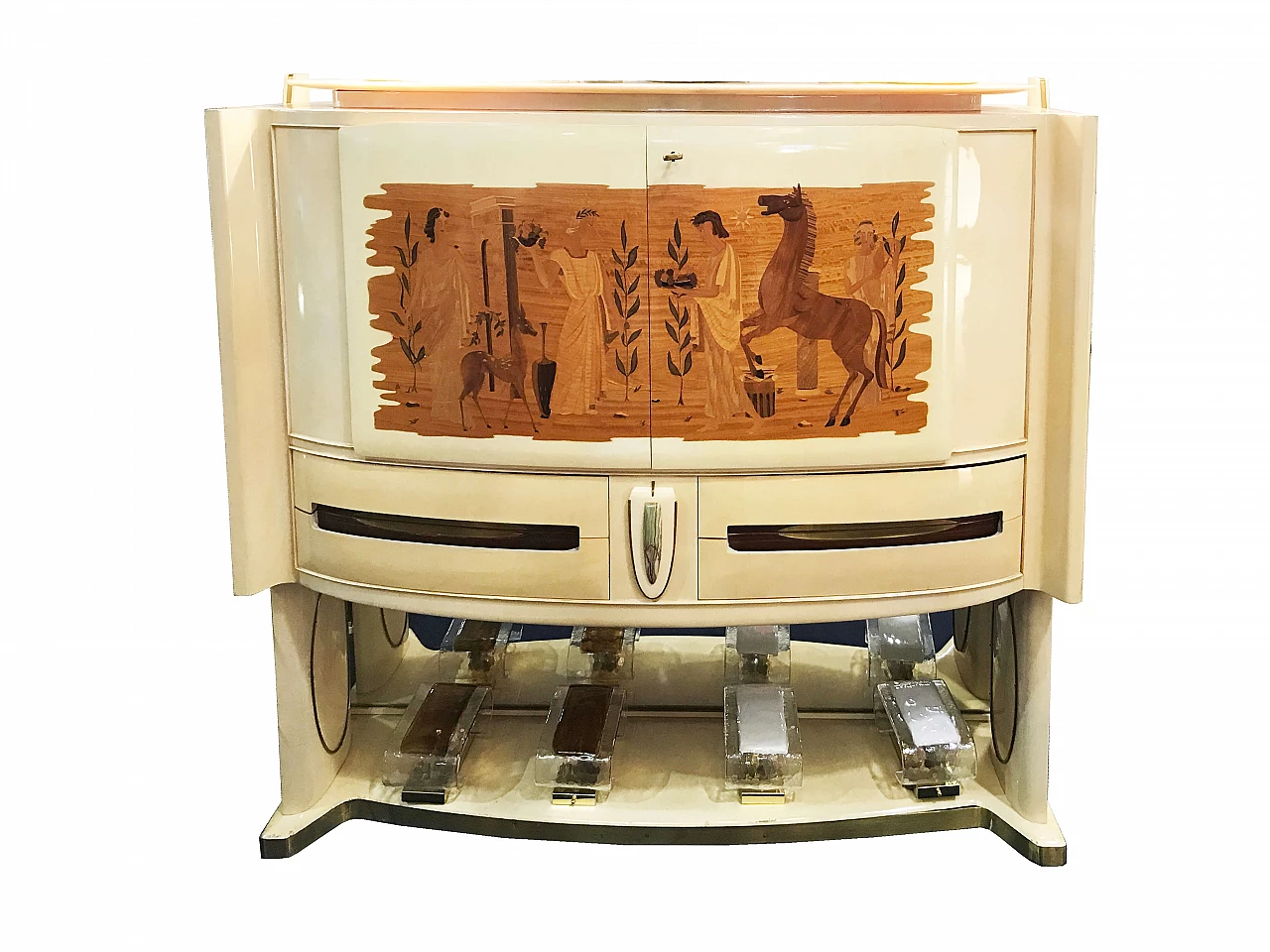 Parchment bar cabinet by Vittorio Dassi, Italy, 30s 1073303