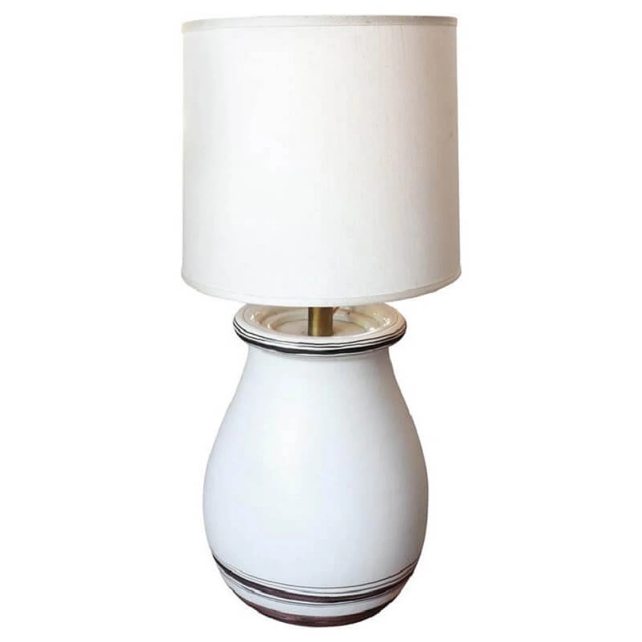 Lampada da tavolo in ceramica bianca, Albisola, sec XX 1073700