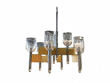 Lampadario in acciaio e ottone, Sciolari