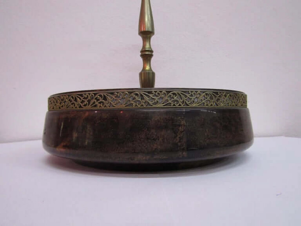 Mid-century Italian round bowl with handle by Aldo Tura, Italy, 50s 1073840