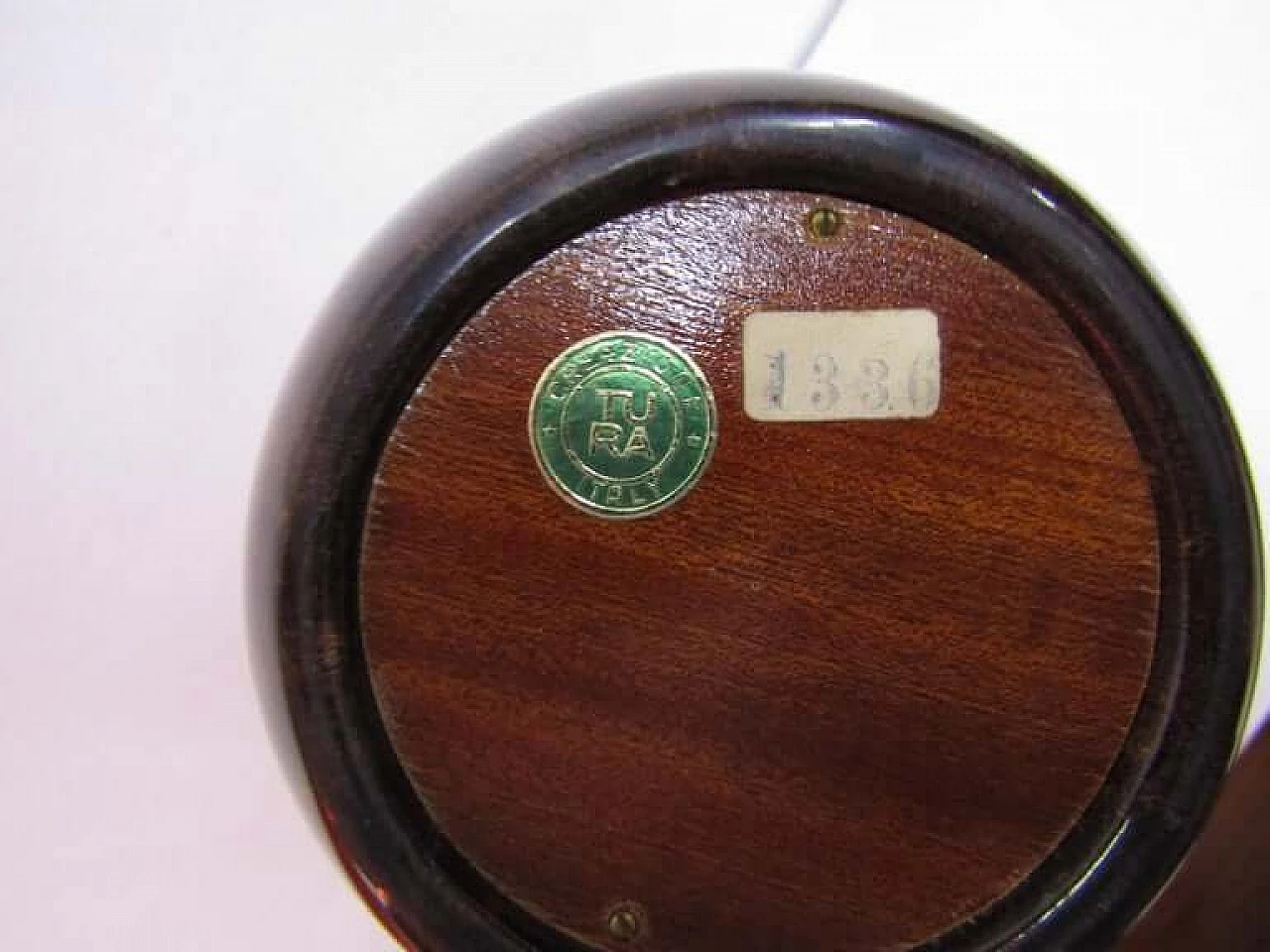 Caraffa in legno e pergamena, dettagli in ottone, di Aldo Tura, anni '50 1073858