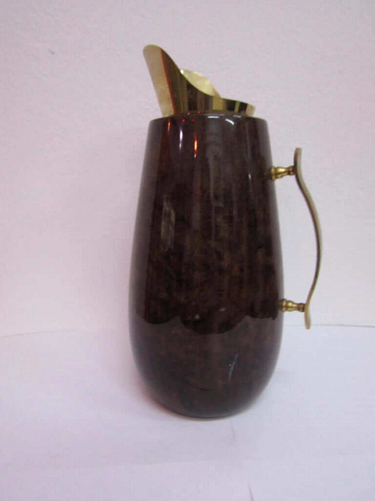 Carafe in wood and parchment, brass details, by Aldo Tura, 1950s 1073859