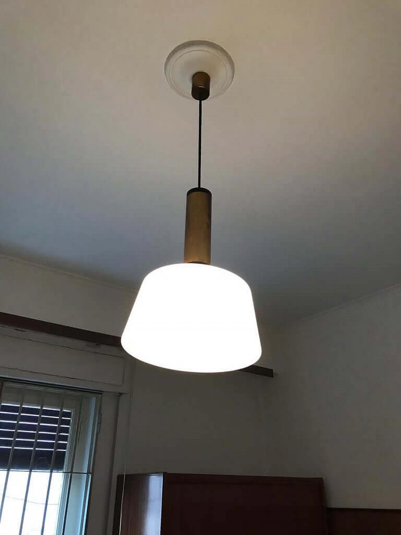 Brass and glass chandelier, Stilnovo, 1950s 1073886