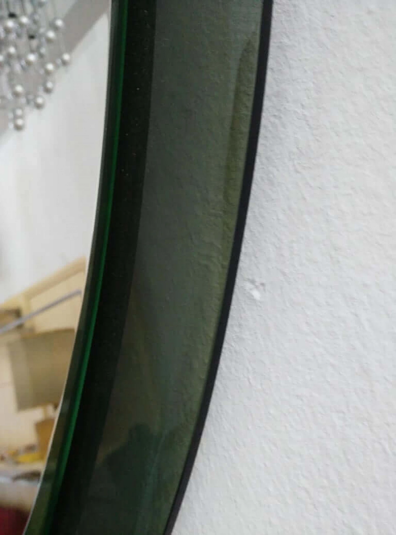 Mid-century glass teardrop wall mirror,  italian manifacture 1073917