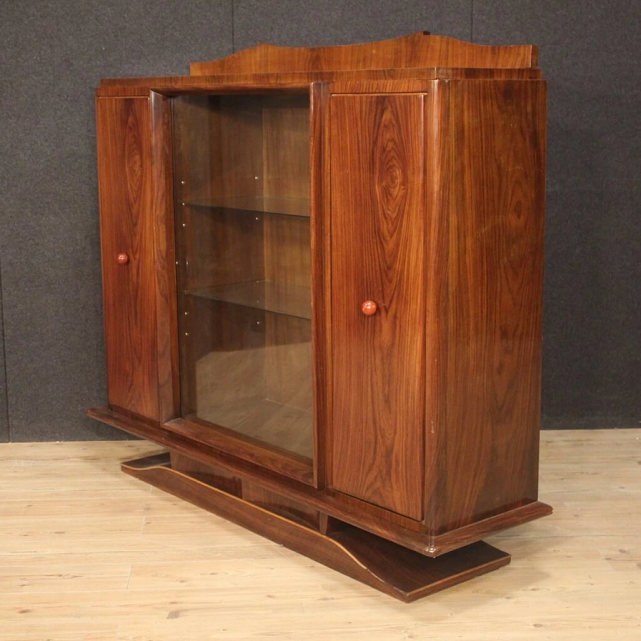 Three-door wooden showcase, 1950s 1073937