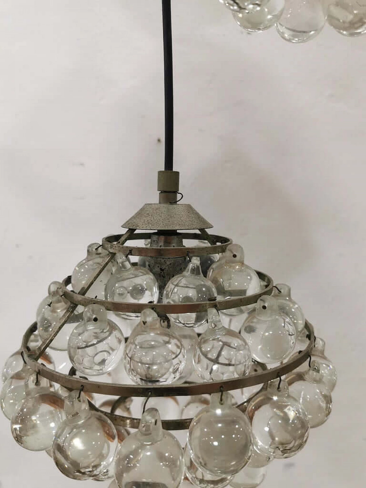 Chandelier In Steel And Glass Mid-Century Of Zero Four 1073989
