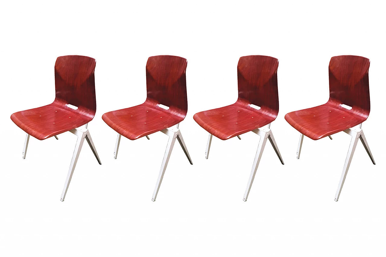 4 sedie tedesche "Thur-Op-Seat" di Pagholz anni '60 1