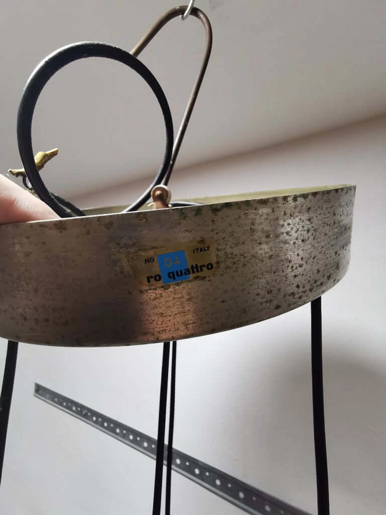 Lampada a 4 pendenti di Zero Quattro con sfere di vetro, Milano, metà '900 1073992