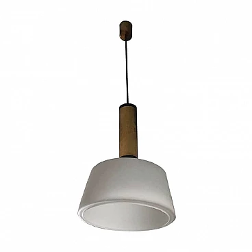 Brass and glass chandelier, Stilnovo, 1950s