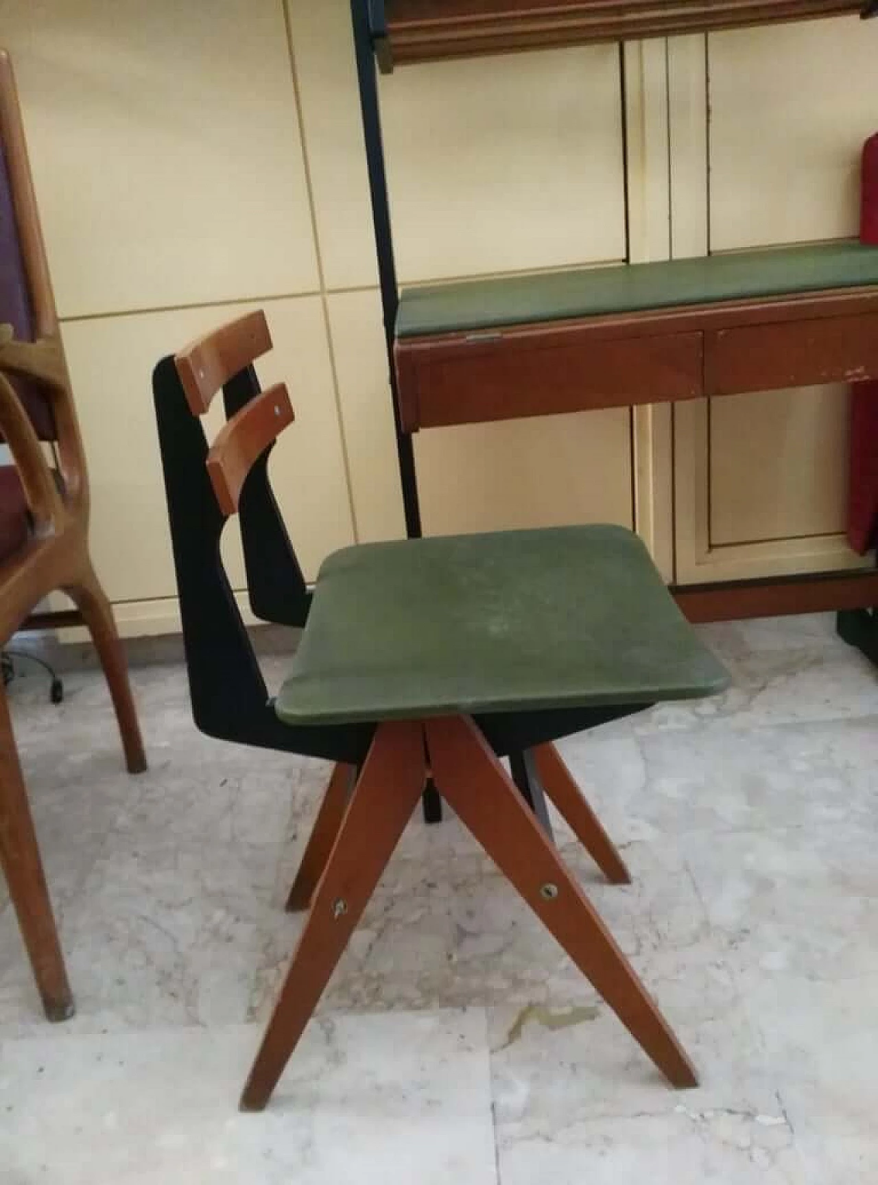 Desk and chair in wood and metal by the Reguitti brothers in Italy Mid-century 1074074