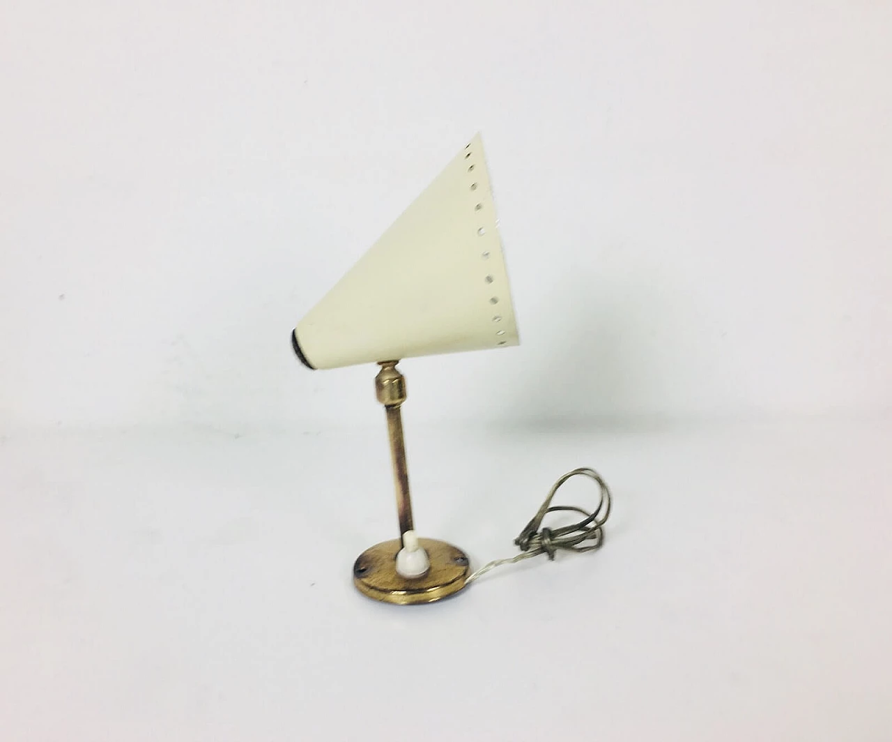 Applique bianca Stilnovo in ottone, anni '50 3