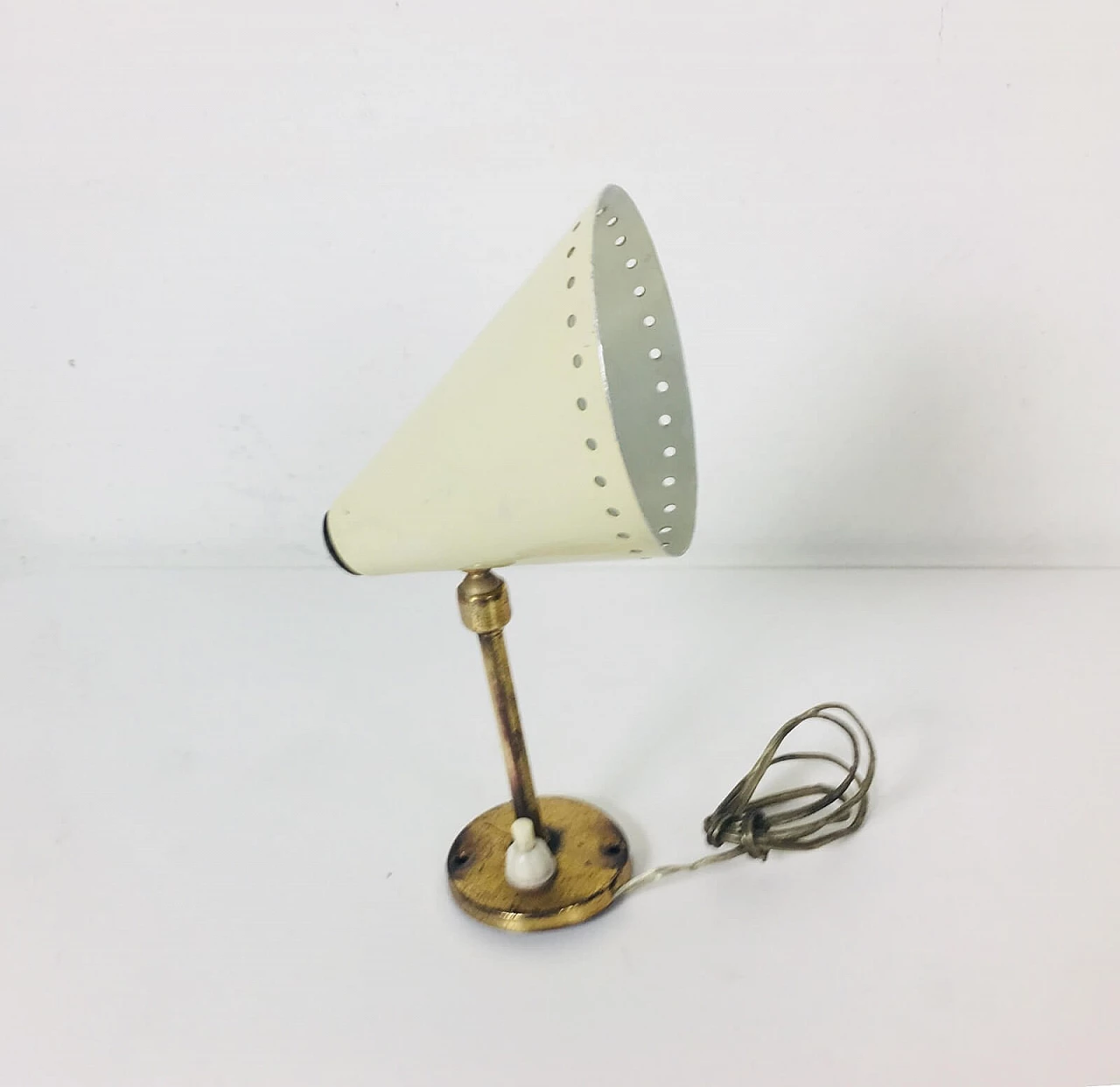 Applique bianca Stilnovo in ottone, anni '50 4