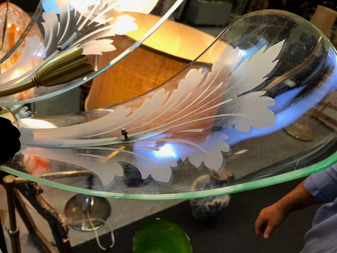 Lampadario in ottone, anni 40 1074646