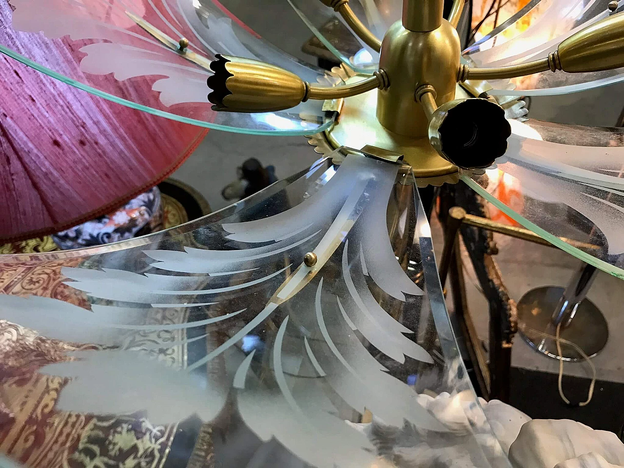 Lampadario in ottone, anni 40 1074648