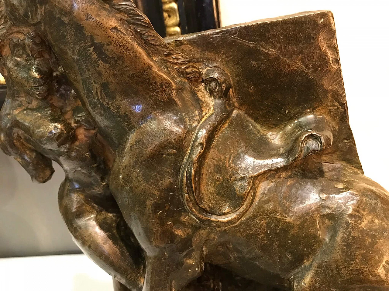 Scultura di donna e cavallo in bronzo firmata Leoncillo, anni ‘30 1074654