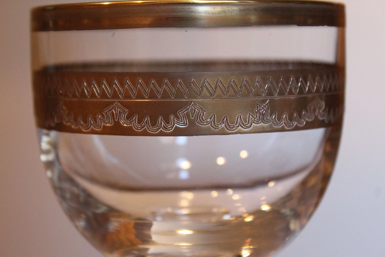 Antichi vetri soffiati del periodo napoleonico con decoro d'oro, set da 12 1074741
