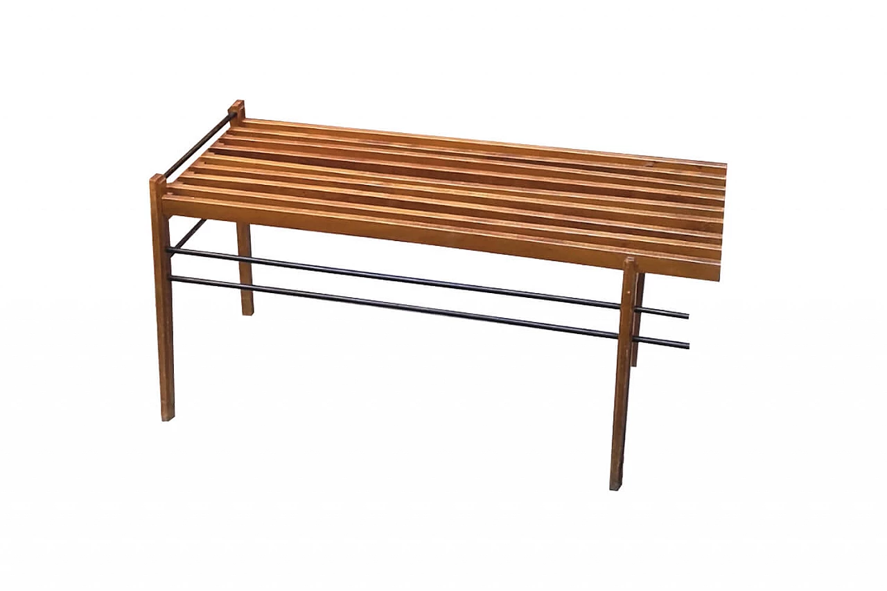 Panchina in legno massello, anni '60 1042192