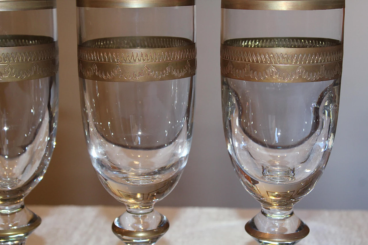 Antichi vetri soffiati del periodo napoleonico con decoro d'oro, set da 12 1074756