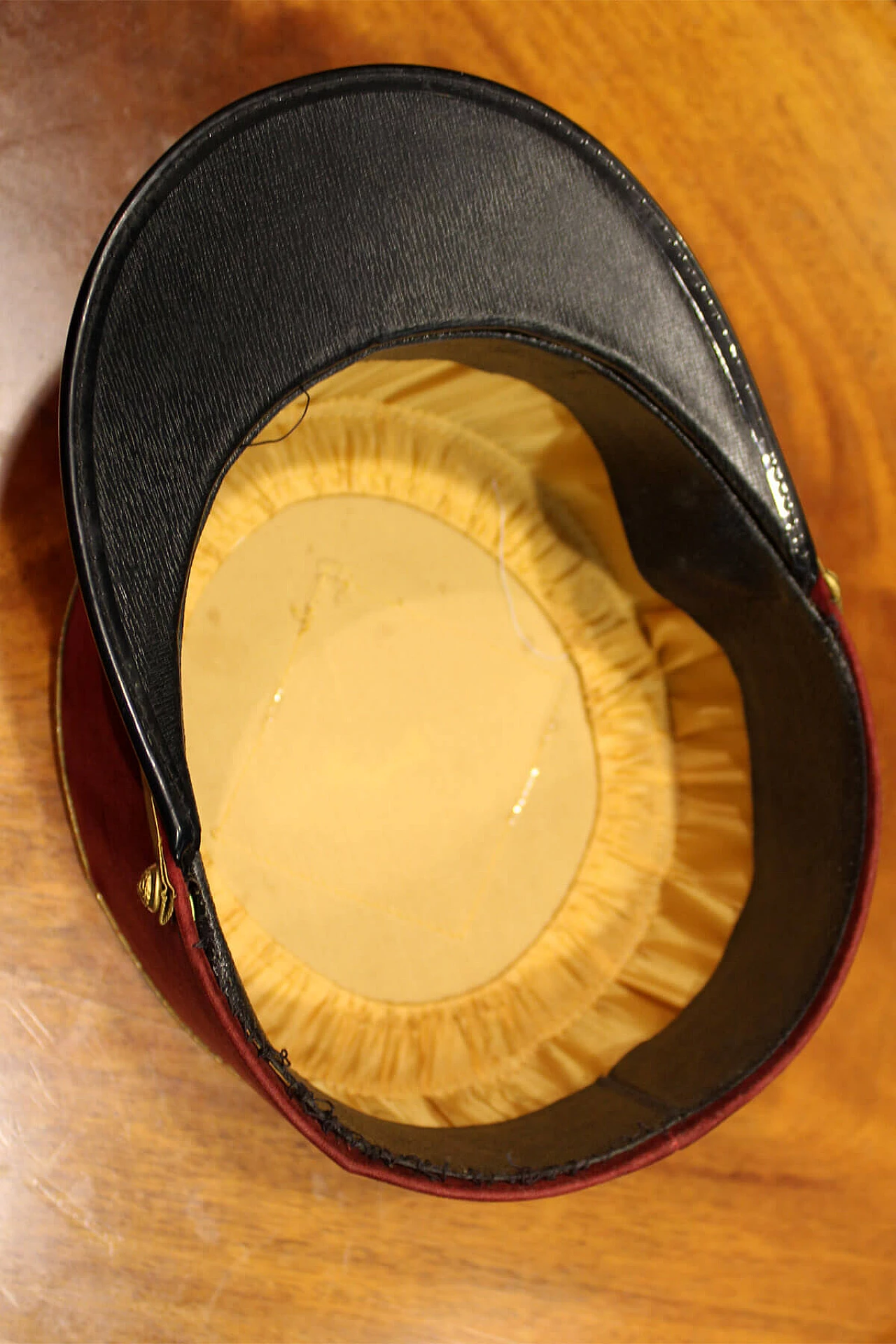 Red velvet French Gendarmerie hat made for the theatre, 60s 1074770