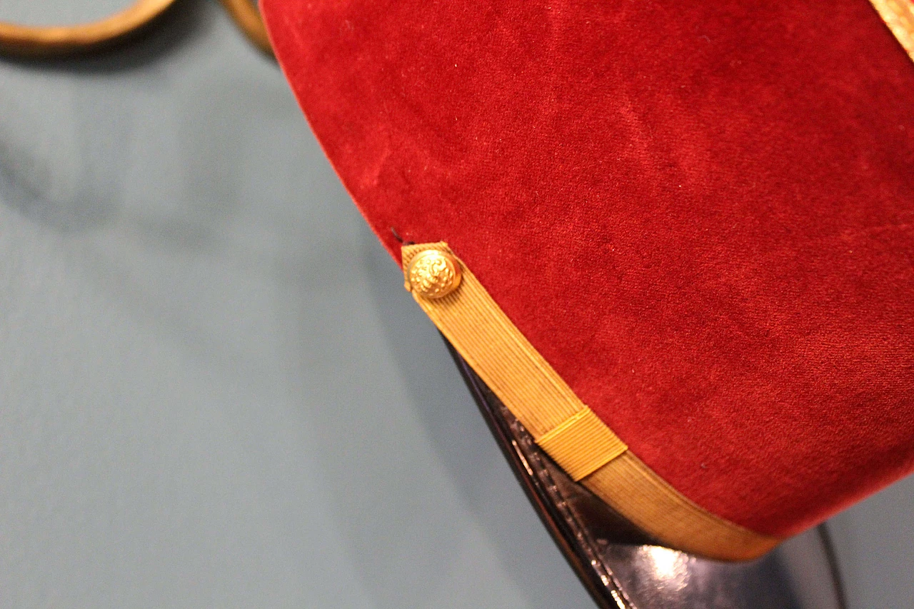 Red velvet French Gendarmerie hat made for the theatre, 60s 1074772