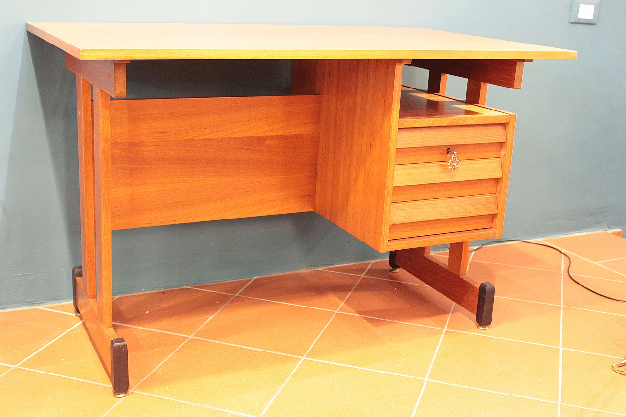 Wooden desk, with 3 drawers, 50s 1074797