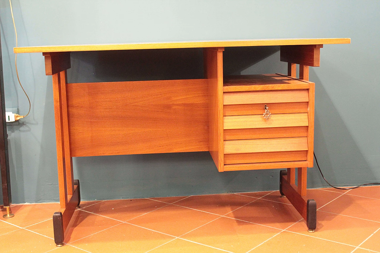 Wooden desk, with 3 drawers, 50s 1074799