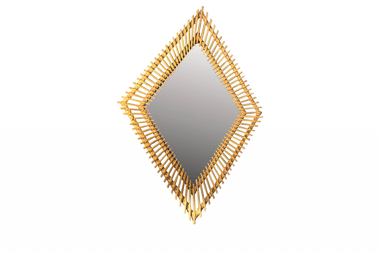 Specchio a forma di rombo in vimini  1042210