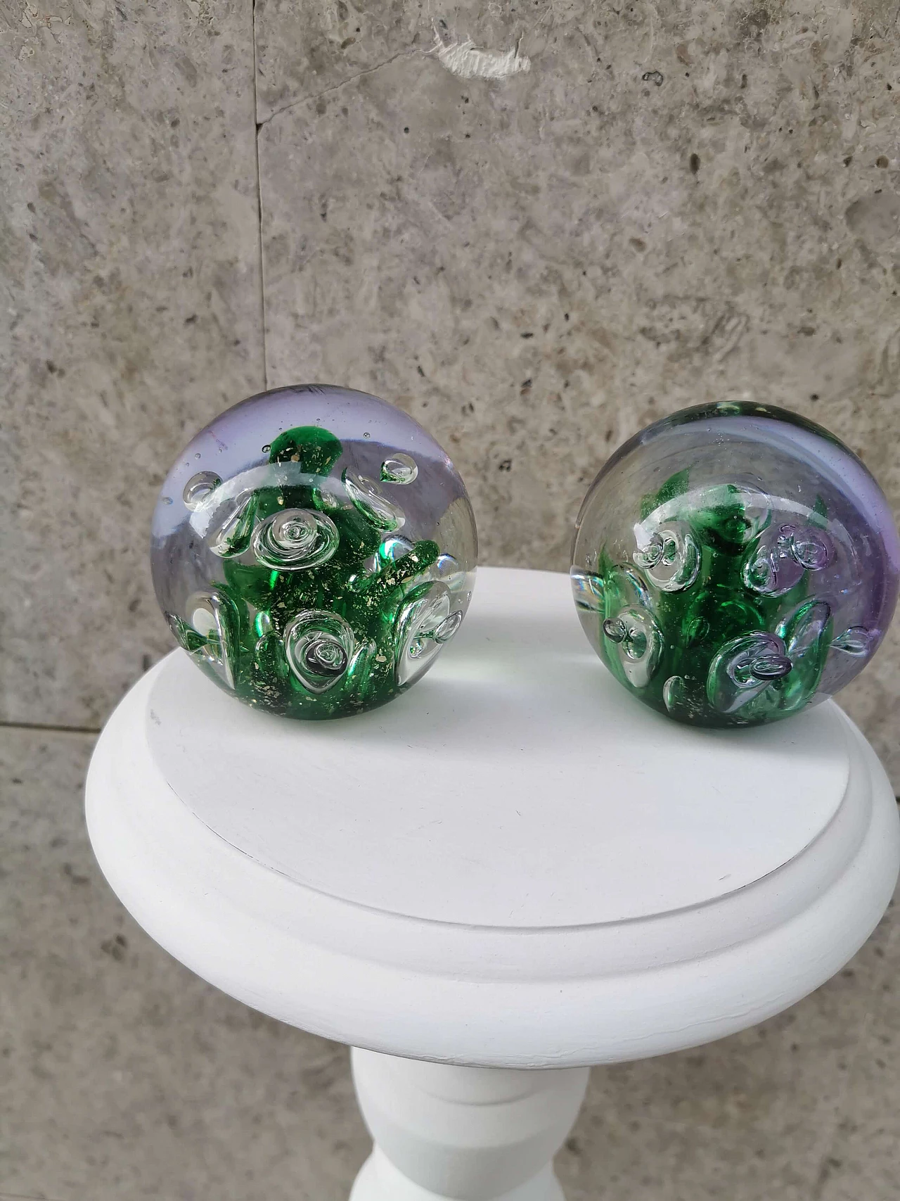 Pair of paperweights in Murano glass, '70s 1074966
