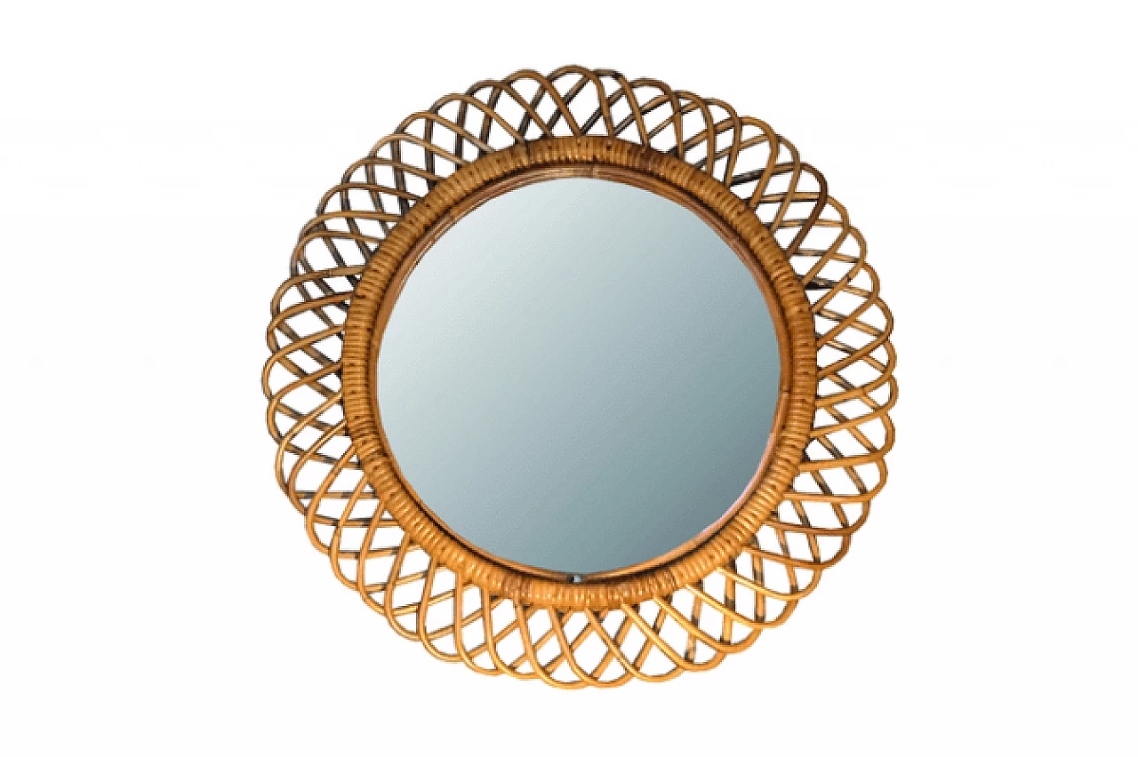 Specchio di Bonacina rotondo in vimini 1