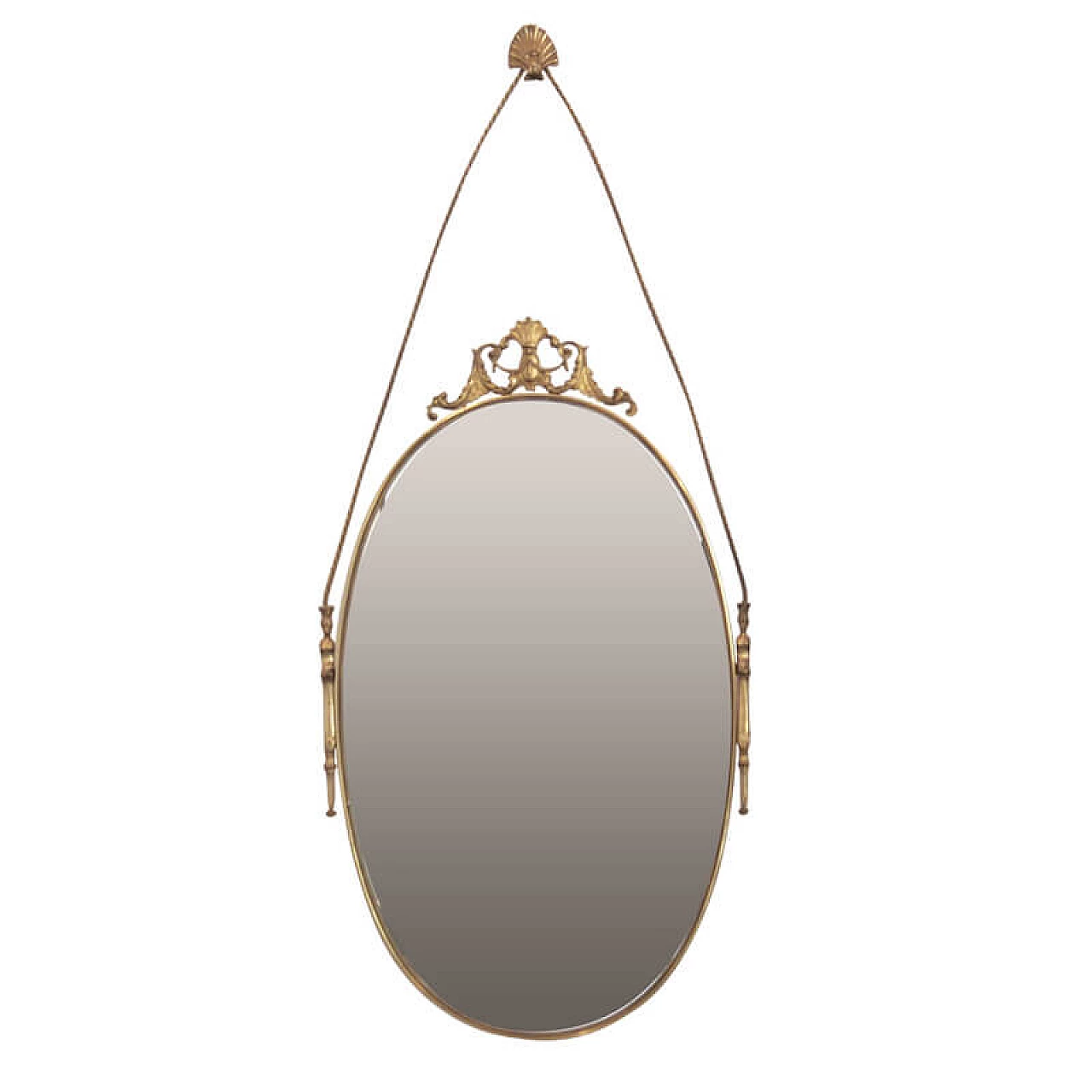 Specchio in ottone stile barocco, anni '30 1075068