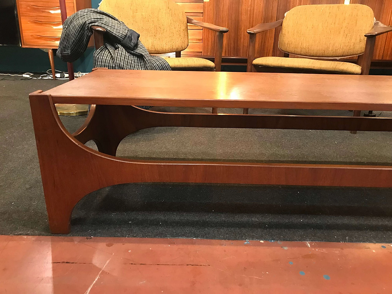 Tavolino in teak da salotto, design scandinavo, anni '60 1075153