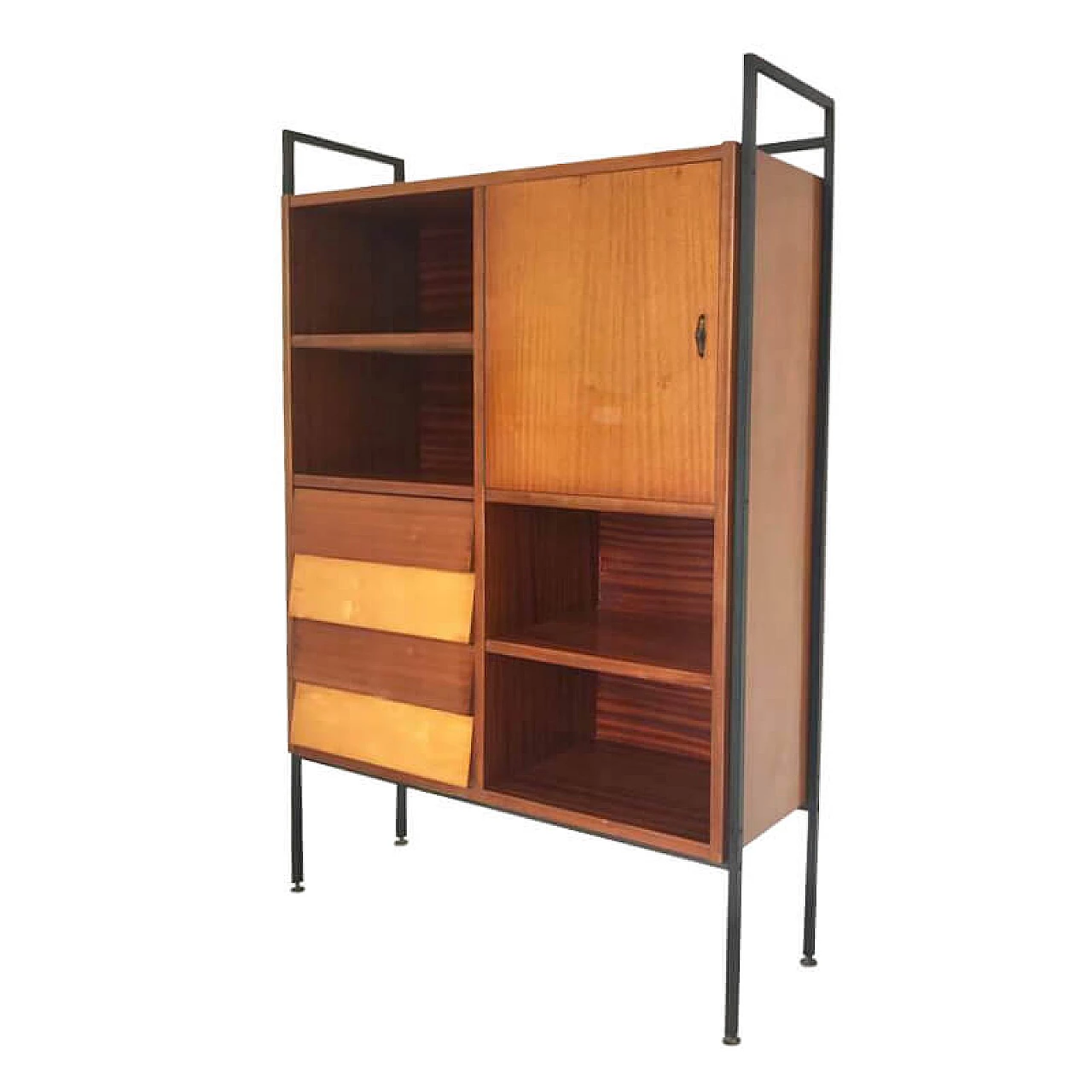 Bookcase in wood and metal, '60s 1075234