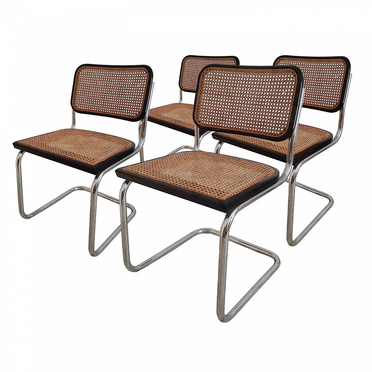 4 Cesca chairs, by Marcel Breuer for Gavina, 70's 1075257